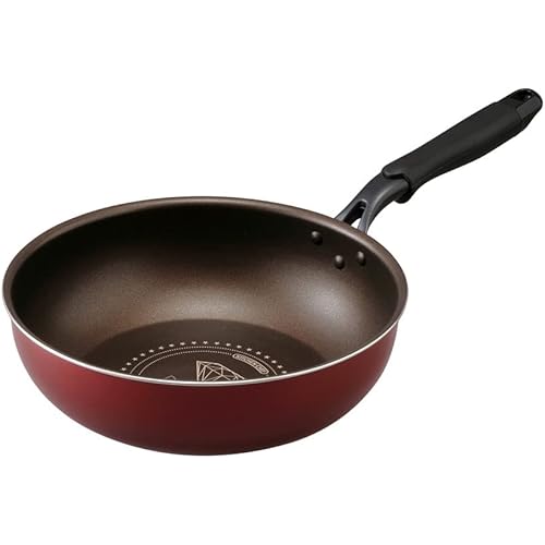 アイリスオーヤマ ガス火専用 フライパン 26cm深型 ダイヤモンドコート ダークレッド KITCHEN CHEF DGS-W26