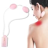 ミニ マッサー ジャー ユニット充電式パルス治療器治療背中首ストレス坐骨の痛みと筋肉緩和ピンク