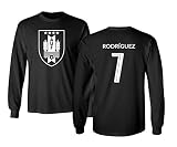 TCAMPウルグアイ2018 National Soccer # 7 Cristian Rodriguez世界選手権メンズ長袖Tシャツ Youth Small ブラック