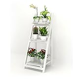 RBHJZ シンプルな木製の屋外の屋内のベッドルームの白い3層の花ラックの植物フレーム、size42x40x106cm A+