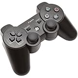 【E-game】 Playstation3 コントローラー ワイヤレス DUALSHOC3 （USB充電 振動対応） クロス &amp; 日本語説明書 &amp; １年保証付き「ブラック」