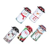 GARVALON 5個 クリスマス キャンディ 缶 クッキー 缶 蓋付き サンタ クロース クッキー 缶 キャンディ 瓶 クリスマス 入れ子 缶 クリスマス 入れ子 箱 クリスマス 箱 クリスマス