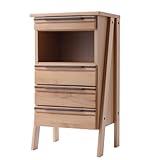 天然木アルダー材 引出し付電話台 ナチュラル 5013