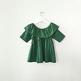 1-4歳春夏子供服女の子の服ファッションの女の子のドレス半袖ショートドレス女の子の木の耳の緑のパーティードプリンセスドレス (3 Т)