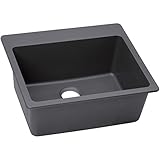 エルケイ住宅用elx2522ch0クォーツLuxe Singleボウルトップマウントシンク、チャコール、25 " x 22 " x 9 – 1 / 2 "