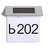 Intsun Solar Powered 4 LED House Address Number Doorplate Light Super Bright White Stainless Steel G