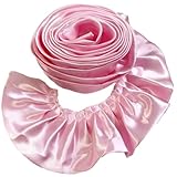 [moonfarm] プリーツ サテン トリム 生地 光沢 装飾 縁取り 手芸 パーツ ハンドメイド (ピンク, 1m)