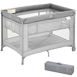 Thinkmax プレイヤード 折りたたみ 軽量 簡易 コンパクト プ マットレス付き ベビーサークル キャスター MP601 (グレー)