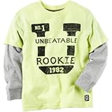 カーターズ Carter's/ ロングスリーブ レイヤードルック ネオン アスレチック グラフィック ティ イエロー トップス長袖Tシャツ 6歳【並行輸入】