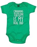 (チャンニング　テイタムは私の本当の父親。) Channing Tatum Is My Real Dad, プリント　ベビースーツ - グリーン/白 12-18 ヶ月