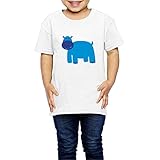 ファッション 子供 かわいい ブルー カバ ポスター Ｔシャツ カジュアル White Size 2 Toddler