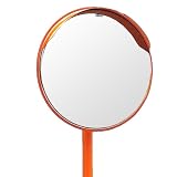 ホップ アクリル製 道路反射鏡 ミラーと支柱（ポール）セット 丸型60cm φ600 HPLA-丸600SPオレンジ 日本製 道路反射鏡協会認定商品