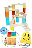 木製 つみき ビー玉 転がし カラフル ブロック パズル スロープ 立体 迷路 知育玩具 つみ木 誕生日 クリスマス プレゼント 問題解決力 論理的思考 を育む (JOY@slopeN 33PCS)