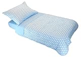 Tadpoles Dot and Stripe Toddler 4 Piece Bedding Set, Blue by Tadpoles [並行輸入品]