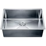 Dawn SRU251610 Undermount Small Corner Radius Single Bowl Sink, Polished Satin [並行輸入品]