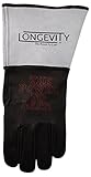 LONGEVITY WELDING ARMOR T03-L Tig/Plasma Cutter Fine Gray Cuff with Black Leather Gloves Size Large 