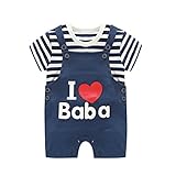 Cutelove 子供服 半袖Tシャツ+サスペンダーパンツ 夏 男の子 女の子 キッズ ベビー 男女兼用 赤ちゃん 可愛い 綿 柔らか オーバーオール 素敵 半袖 上下セット