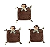 Bearington Baby Giggles Monkey Collection Wee Blanket Security Blankie Set of 3 by Bearington