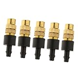 Homyl スプレーヘッド　ノズル　ミストノズルスプリンクラーヘッド　5個　散水　灌漑　ミスト用　真鍮製　調節可能　