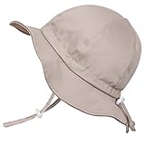幼児用 50+ UPF 日光予防帽子 Sun hat、 サイズの調整可能、チン・ストラップ付き( M: 6-36ヶ月, ベージュ )
