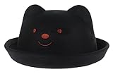 (コ-ランド) Co-land 可愛い 子供用帽子 ハット キッズ フェルトハット 耳付き くまちゃん ボーラーハット ベビーキャップ 女の子 男の子 秋冬防寒 ブラック