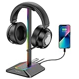 Link Dream 卓上 ヘッドホンスタンド 多機能7色 充電式 RGB ヘッドホンスタンド 組み立てが簡単