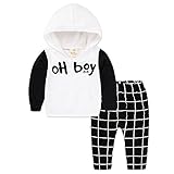 Tovadoo 子供服 ベビー服 男の子 パーカー+ズボン 秋冬 長袖 アルファベット柄 カッコイイ 北欧風 兄弟揃い 部屋着 保育園 旅行 プレゼント