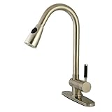 Kingston Brass Gourmetier GS8898DKL+ Kaiser 8-Inch Center Single Lever Handle Kitchen Faucet with Pu