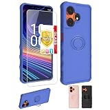 jioeuinly Celero3 5G+Plus 2024 ケース Boost Mobile Celero5G+ 2024 対応 スマホケース Celero 5G+ カバー [強化ガラススクリーンプロテクター付き] [ 2mm 厚手 スーパープロテクション] [リングサポート] ブルー