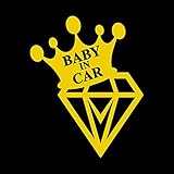 Diamond Baby in Car カッティングステッカー イエロー 黄