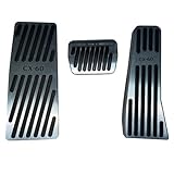 ZANEKO CX-60 ペダルカバー ブレーキペダル 適合マツダ CX-60 アルミフット ペダル ブレーキ アクセル カバー があり 取付簡単 安全運転 3点セット(シルバー)