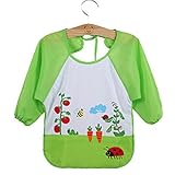 Pumpumly 長袖 エプロン 防水 ベビー お食事用 赤ちゃん 幼児 お食事