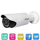 ENSTER H.264/H.265 1/3" OV CMOS sensor with ICR 3.0MP IP66 Waterproof Bullet POE Camera 42pieces IR 