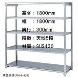 棚・ラック：ステンレス中軽量物品棚：棚一式：T-HA4-6525