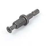 uxcell　ドリルチャックアダプタ　電気ドリルコネクタ　グレー　金属　56x14mm　六角シャンク