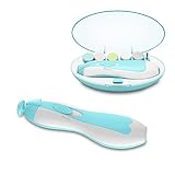 SONARIN電動ベビーネイルファイル、電動ネイルケア、6 in 1 ベビーエレクトリックネイルファイルクリッパー、新生児または幼児のつま先および爪については、ベビーネイルケア、ウィスパー、静かな、L