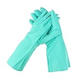 B Blesiya ゴム製作業手袋　高品質ニトリル手袋　耐溶剤　耐油性　グリーン　全4サイズ - XL