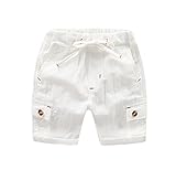FEVON　ショートパンツ　ベビー　男の子　ボーイズ　子供服　夏　綿麻　通気性良い　快適　涼しい　キッズ　ボトムス　半ズボン　短パン　ウェストゴム　柔らかい　無地　シンプル