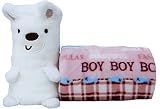 Super PlushフランネルベビーブランケットThrow for Boy and Girl、2のセット、30「x40」と23インチx36インチ、Bunny and Doggy 43235-4398