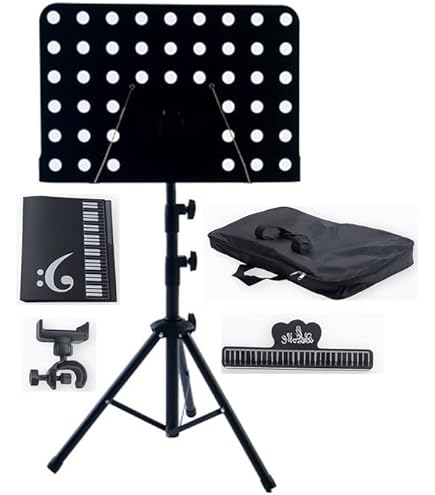 Amazon | 譜面台 折りたたみ式 楽譜スタンド 高さ調節可能（75～135cm