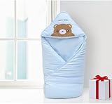 stillcool　折り畳み赤ちゃん パイル フカフカ クマさん おくるみ (ブルー)