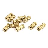 uxcell　ローレットナット　真鍮　ゴールドトーン　 8g　M3　熱に抵抗します　１０個入り