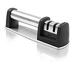 シャープナー HomySnug(TM) 包丁研ぎ器 セラミックロール ステンレス製 キッチン用 銀色