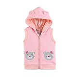 【SEBLES】ベビー服 ベスト パーカー フード ノースリーブ スウェット コットン 綿 アップリケ 無地 耳 0歳 1歳 2歳 ユニセックス 男の子 女の子(タイプC,100cm)