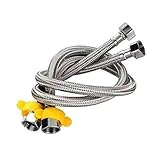 フレキホース JOKOU 水道フレキパイプ 120cm ホース 取り付け 2本セット 洗面台 排水フレキパイプ トイレ 配管用パイプ G1/2ナット