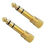 フジパーツ 3.5mm ステレオミニジャック(メス) - 6.3mm ステレオ標準プラグ(オス) 変換プラグ 2個セット AC-666-2P