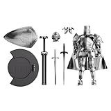 アクションフィギュア 関節可動中世騎士フィギュア 武器交換可能 展示台付き 140g プラ製 組み立て コレクター向け ディスプレイ装飾 ファンタジーグッズ 14x13.2cm