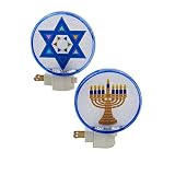 5 "ビーズHanukkah Star of David Festive Holiday Night Light