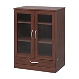 ガラス キャビネット ブラウン 幅58×奥行39×高さ82cm 96822