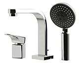 ALFI brand AB2703-PC Single Lever Bathroom Faucet with Round Hand Held Pull-Out Shower Head, Polishe